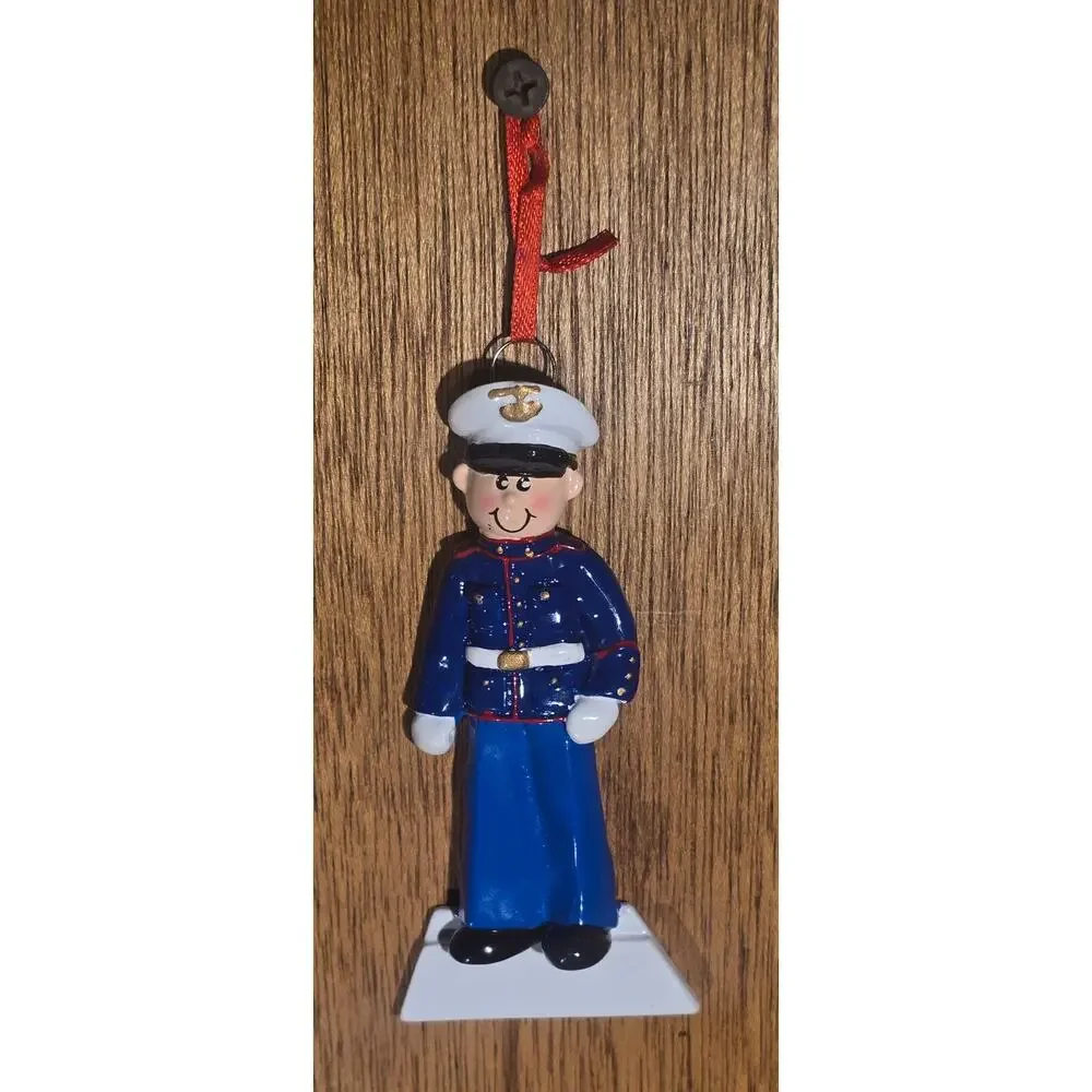 US Marine Corps Christmas Ornament Lot 2 USMC Semper Fidelis Marine Holiday
